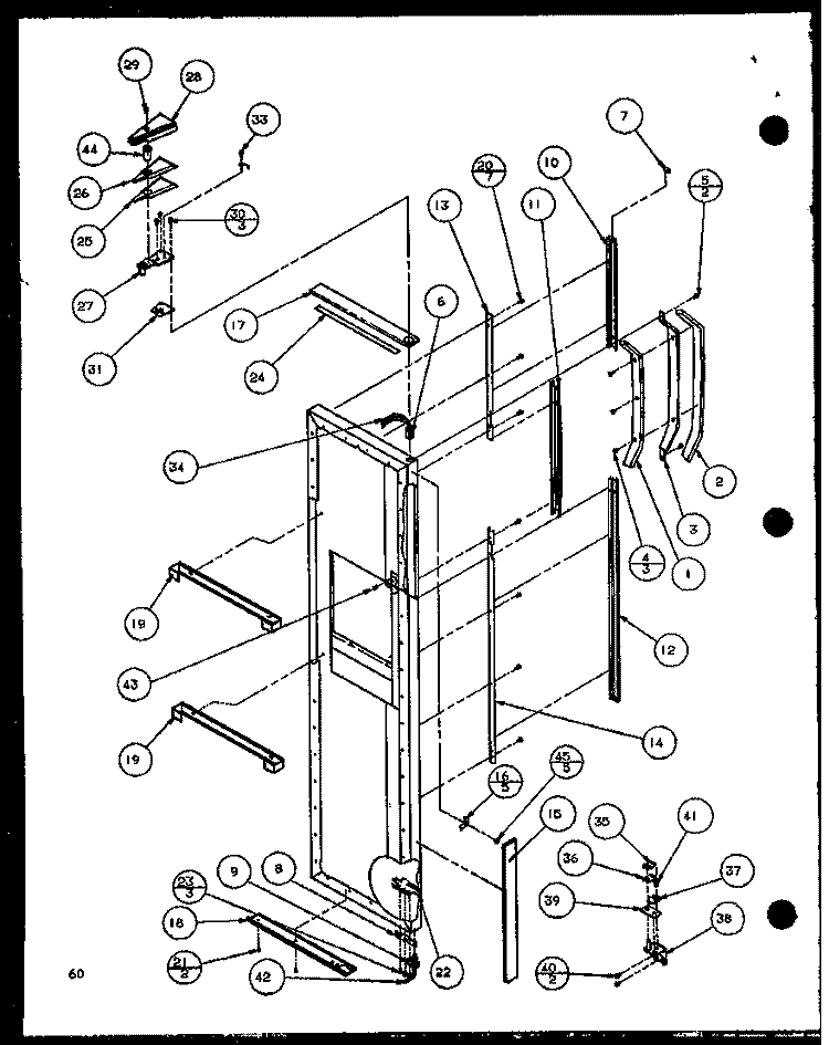 FZ DOOR Diagram and Parts List for SCD25J P1116302W Amana Refrigerator