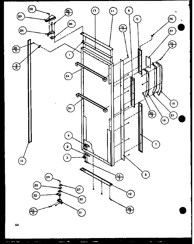 REF DOOR Diagram and Parts List for SCD25J P1116302W Amana Refrigerator