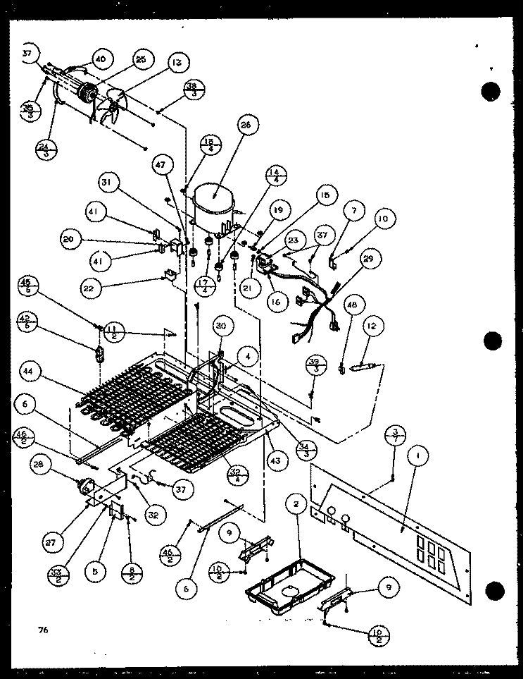 MACHINE COMPARTMENT Diagram and Parts List for SCD25J P1116302W Amana Refrigerator