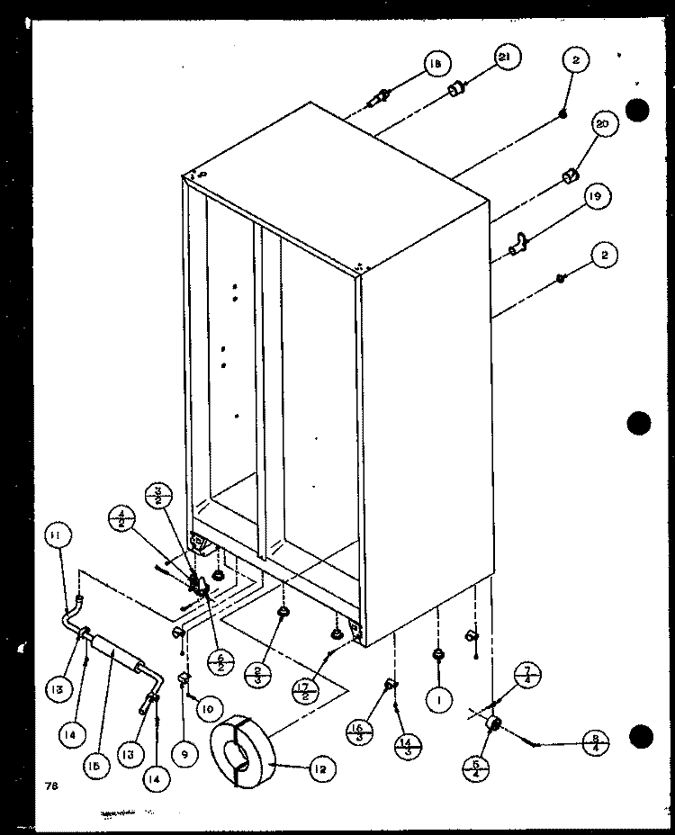 DRAIN AND ROLLERS Diagram and Parts List for SCD25J P1116302W Amana Refrigerator