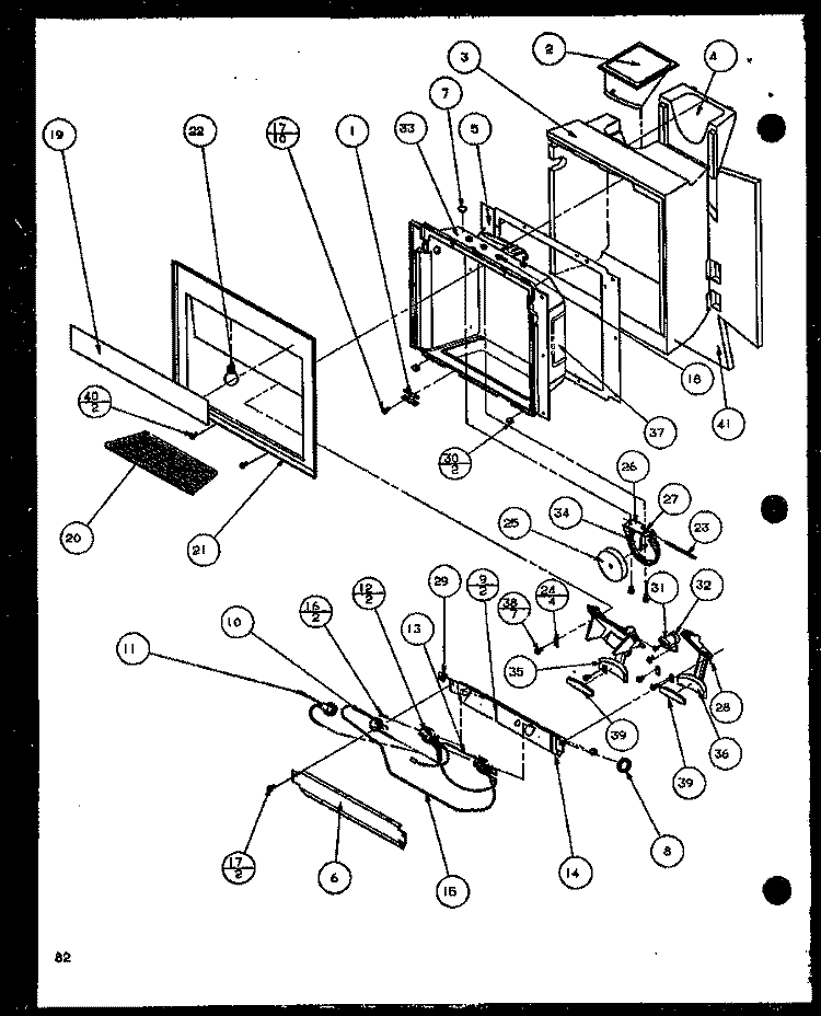 Page 38 Diagram and Parts List for SCD25J P1116302W Amana Refrigerator