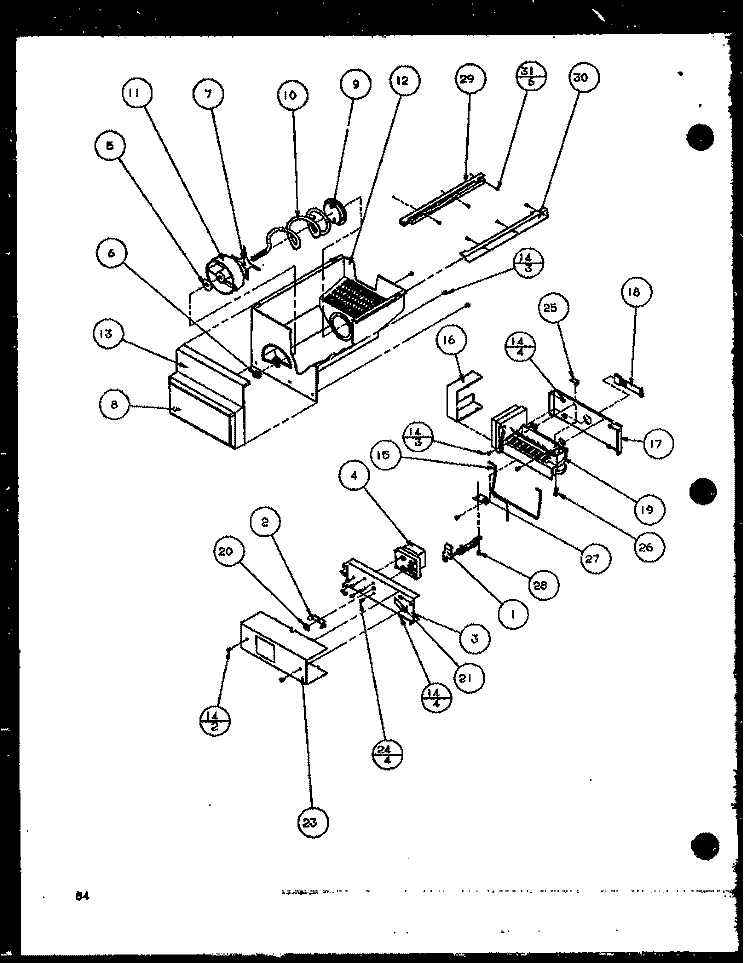 ICE BUCKET AND ICE MAKER Diagram and Parts List for SCD25J P1116302W Amana Refrigerator