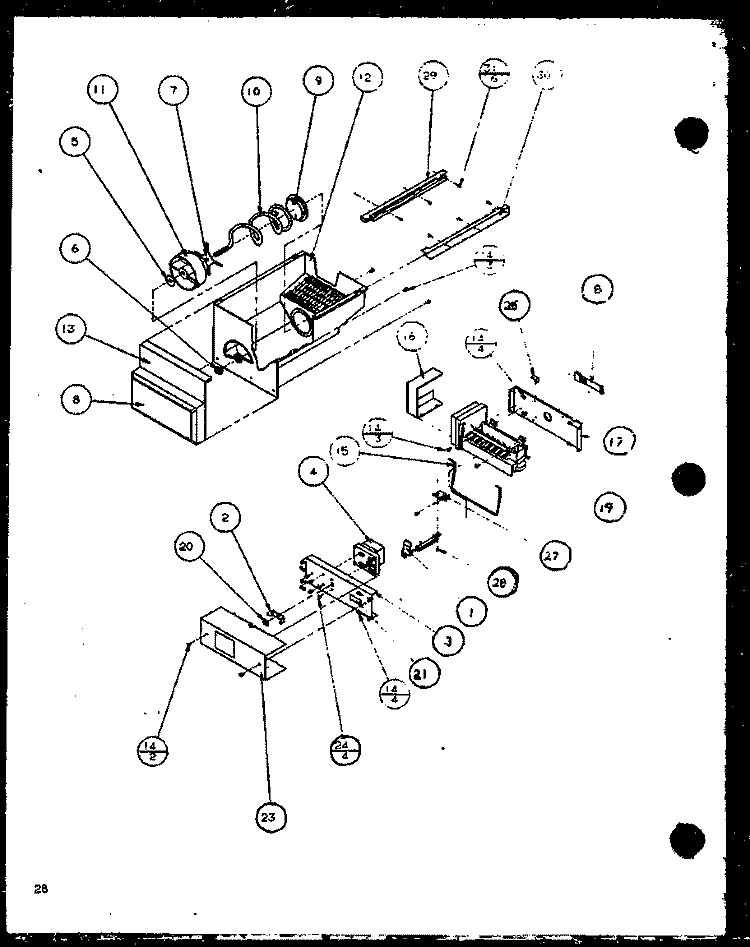 ICE BUCKET AND ICE MAKER Diagram and Parts List for 1999CIWW P1121502W W Amana Refrigerator