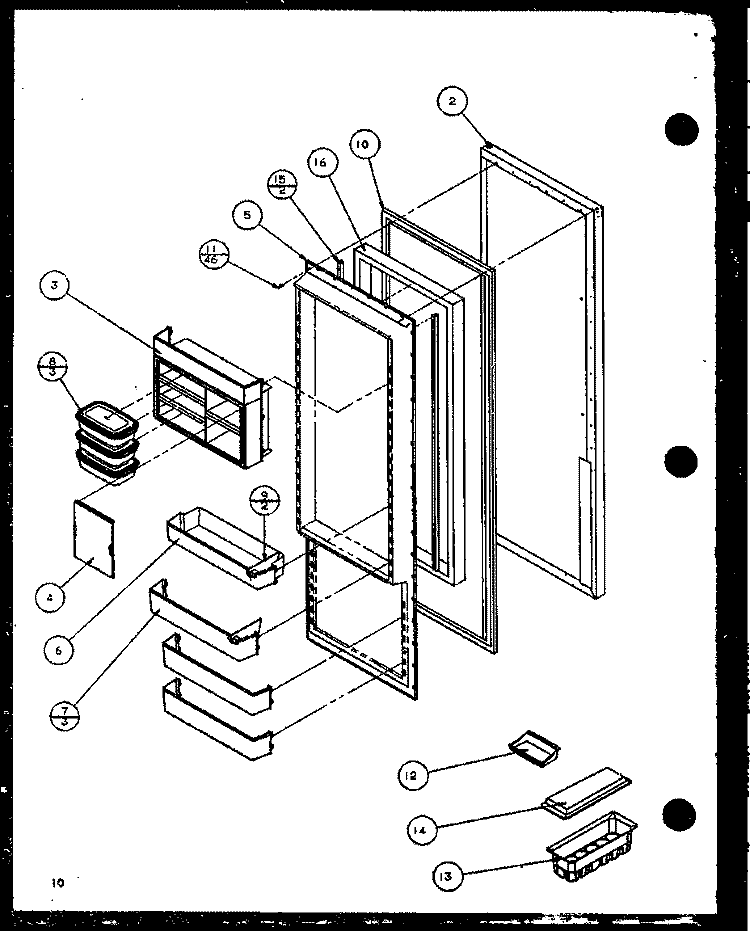 REF DOOR Diagram and Parts List for SZ22MBW P1120610W W Amana Refrigerator