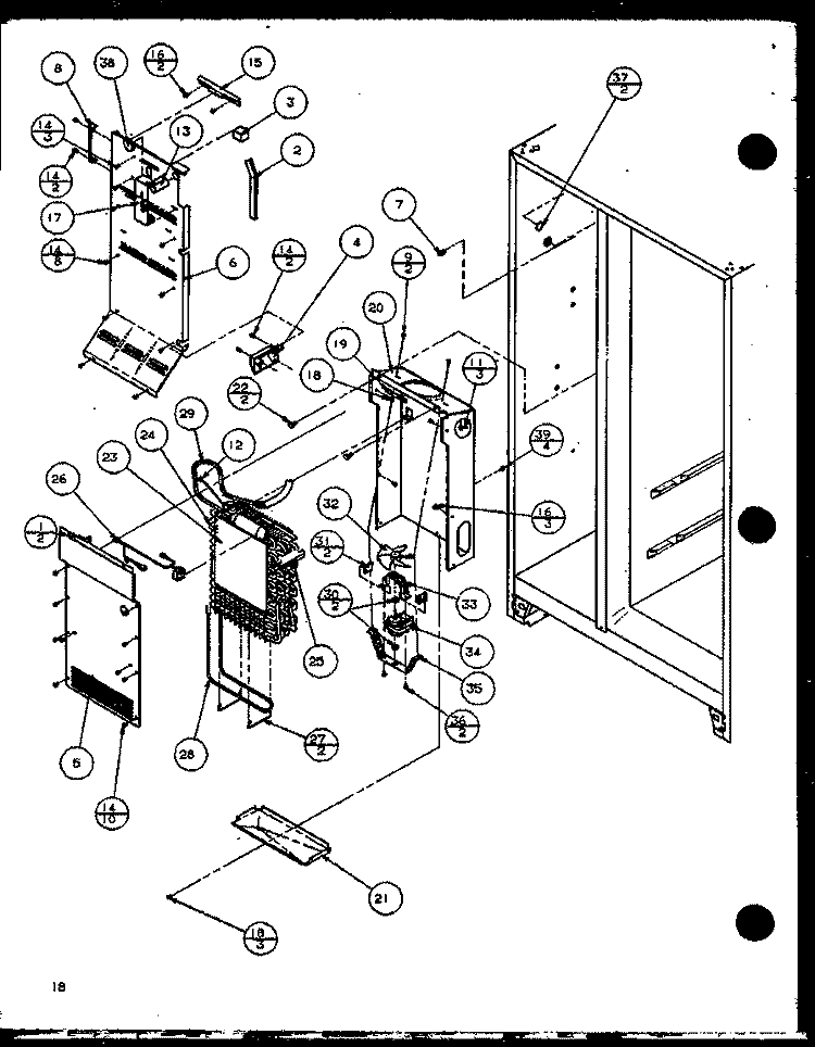 FZ EVAP AND AIR HANDLING Diagram and Parts List for SZ22MBW P1120610W W Amana Refrigerator