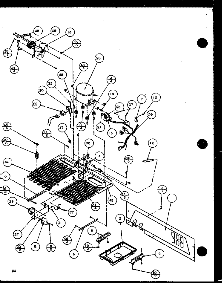 MACHINE COMPARTMENT - TEC COMP Diagram and Parts List for SZ22MBW P1120610W W Amana Refrigerator