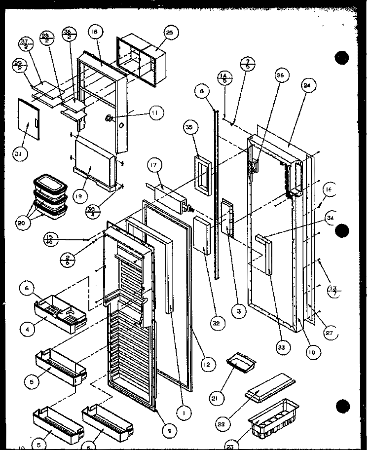 REF DOOR Diagram and Parts List for SZDE27KBL P1110602W L Amana Refrigerator