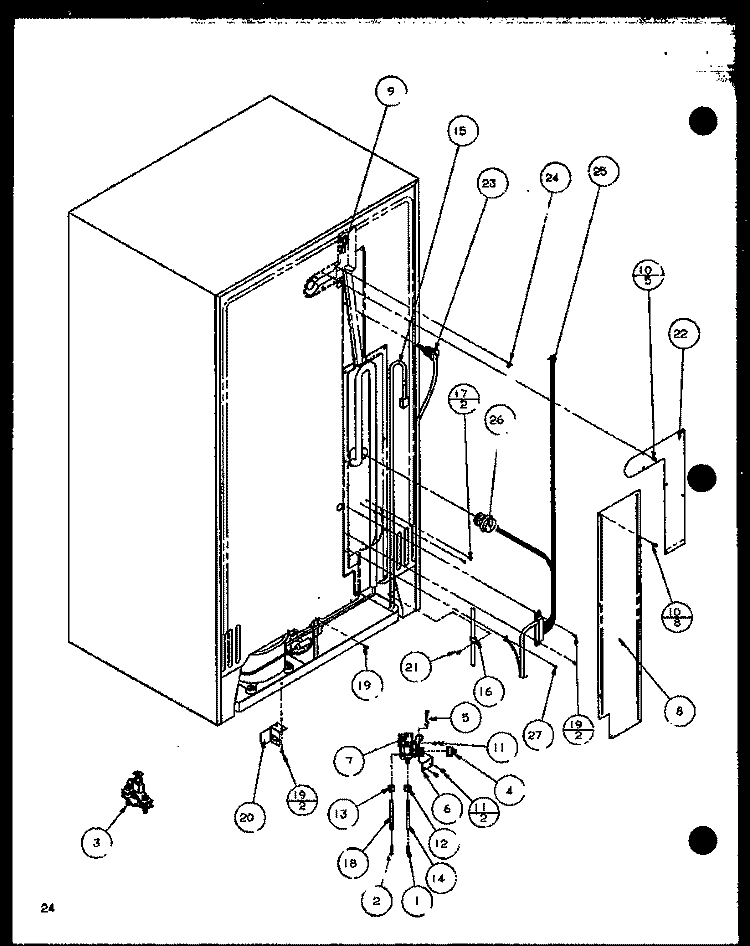 CABINET BACK Diagram and Parts List for SZDE27KBL P1110602W L Amana Refrigerator