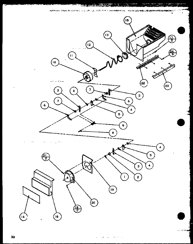 CRUSHED ICE BUCKET Diagram and Parts List for SZDE27KBL P1110602W L Amana Refrigerator
