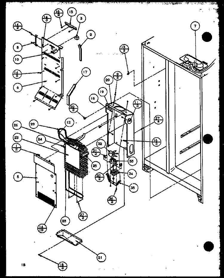 EVAP AND AIR HANDLING Diagram and Parts List for SZD27KBW P1101203W W Amana Refrigerator