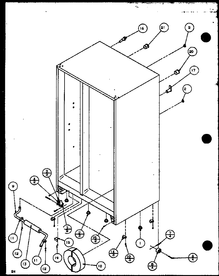 DRAIN AND ROLLERS Diagram and Parts List for SZD27KBW P1101203W W Amana Refrigerator