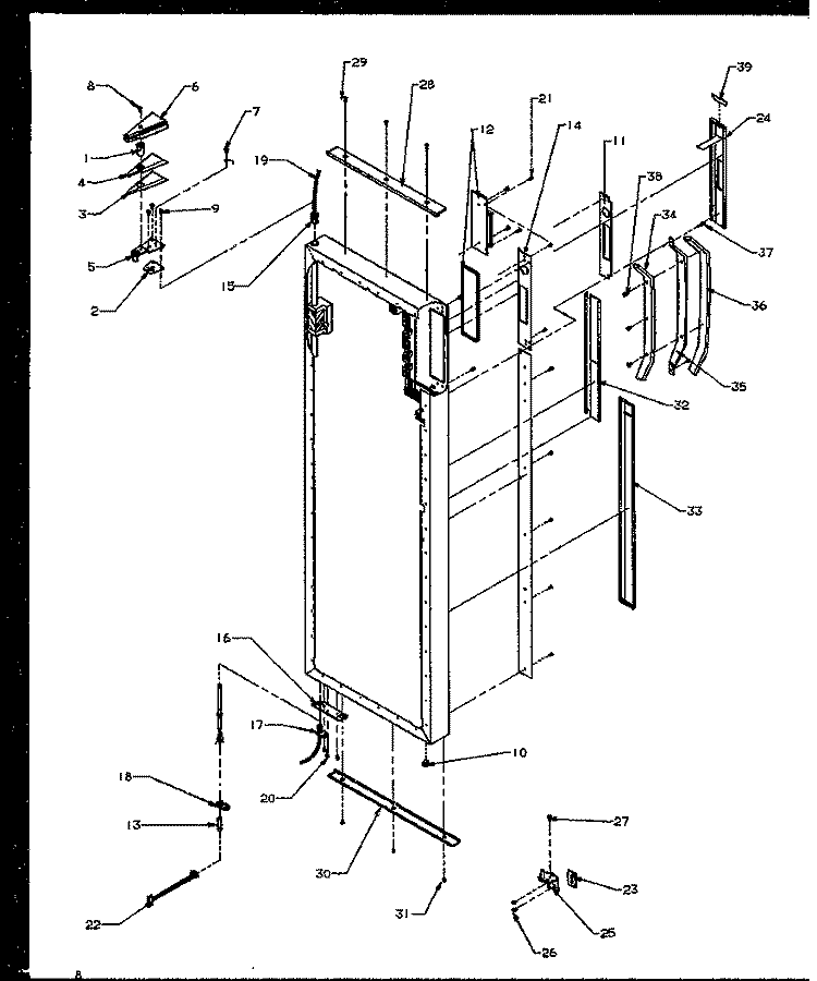 REF DOOR HINGE AND TRIM PARTS Diagram and Parts List for SXDE27NE P1162206W E Amana Refrigerator
