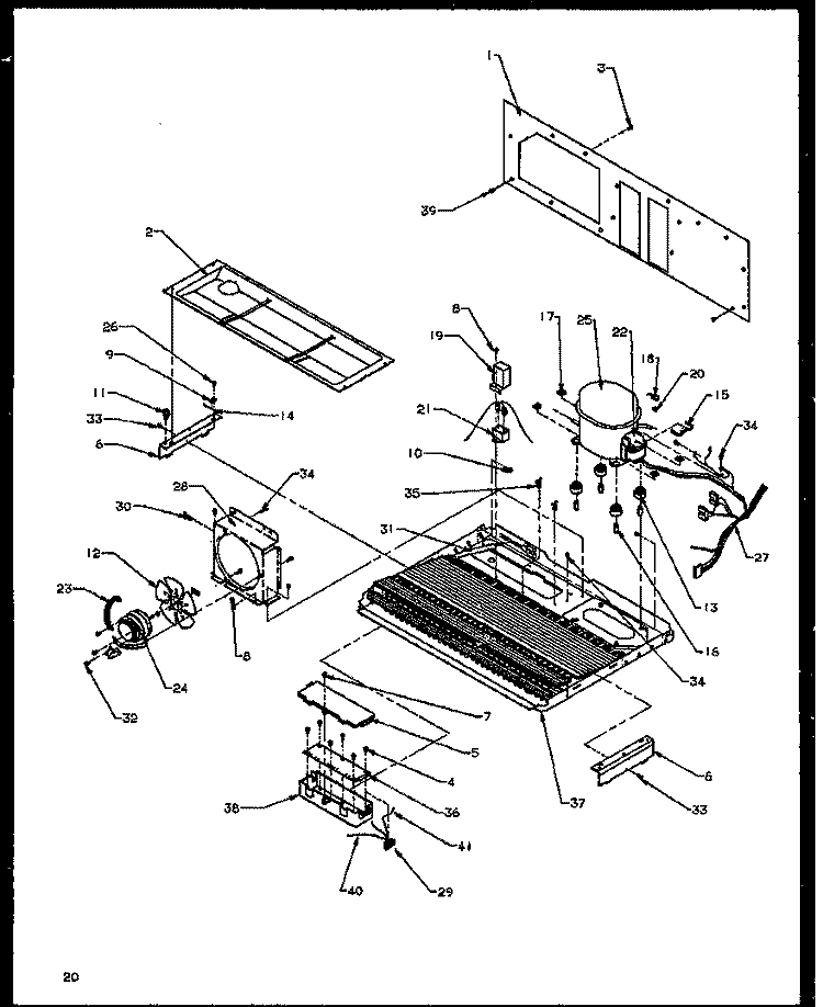 MACHINE COMPARTMENT Diagram and Parts List for SXDE27NE P1162206W E Amana Refrigerator