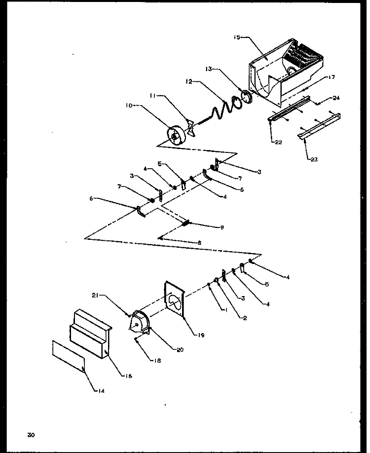 CRUSHED ICE BUCKET Diagram and Parts List for SXDE27NE P1162206W E Amana Refrigerator