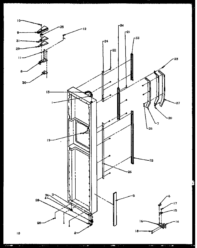 FZ DOOR HINGE AND TRIM PARTS Diagram and Parts List for SXD27NE P1162408W E Amana Refrigerator