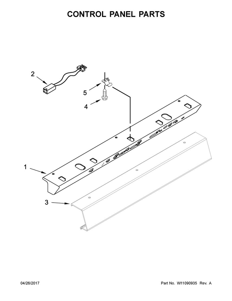 Control Panel Parts Diagram and Parts List for JS42NXFXDE01  Jenn-Air Refrigerator