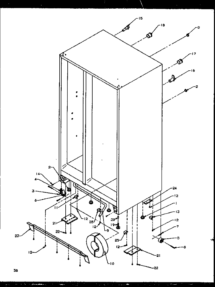 DRAIN AND ROLLERS Diagram and Parts List for SXD22NG P1162405W G Amana Refrigerator