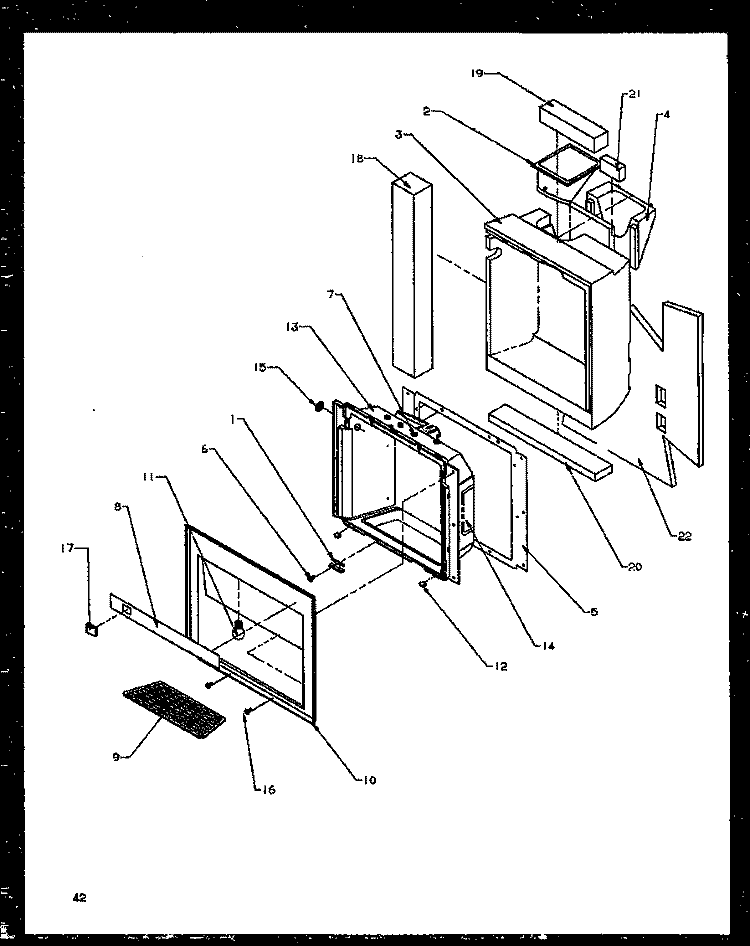 ICE AND WATER CAVITY Diagram and Parts List for SXD22NG P1162405W G Amana Refrigerator
