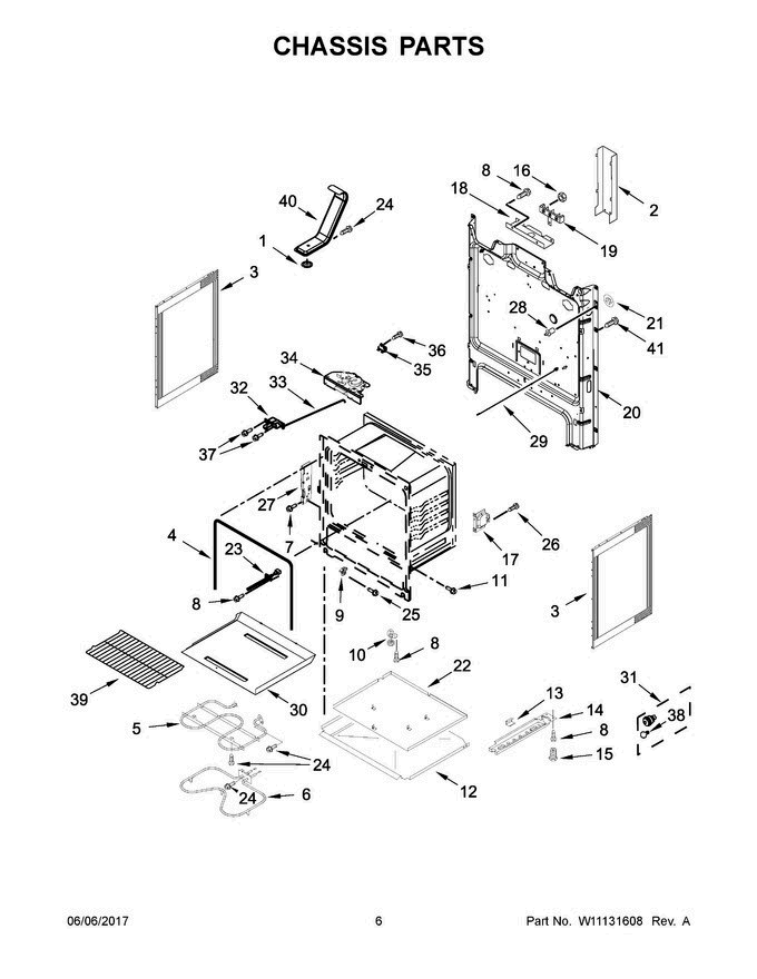 04 - Chassis Parts Diagram and Parts List for MER6600FB1  Maytag Range