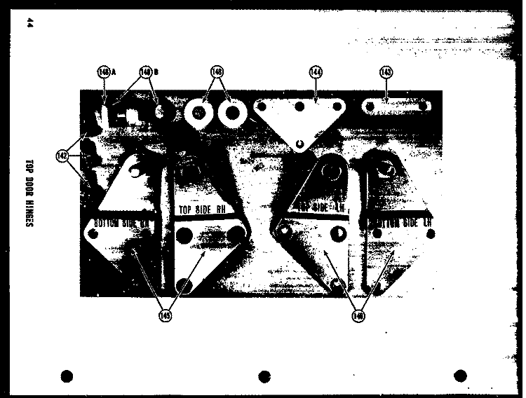 TOP DOOR HINGES Diagram and Parts List for SRI22D  Amana Refrigerator