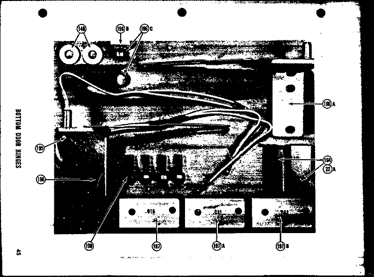 BOTTOM DOOR HINGE Diagram and Parts List for SRI22D  Amana Refrigerator