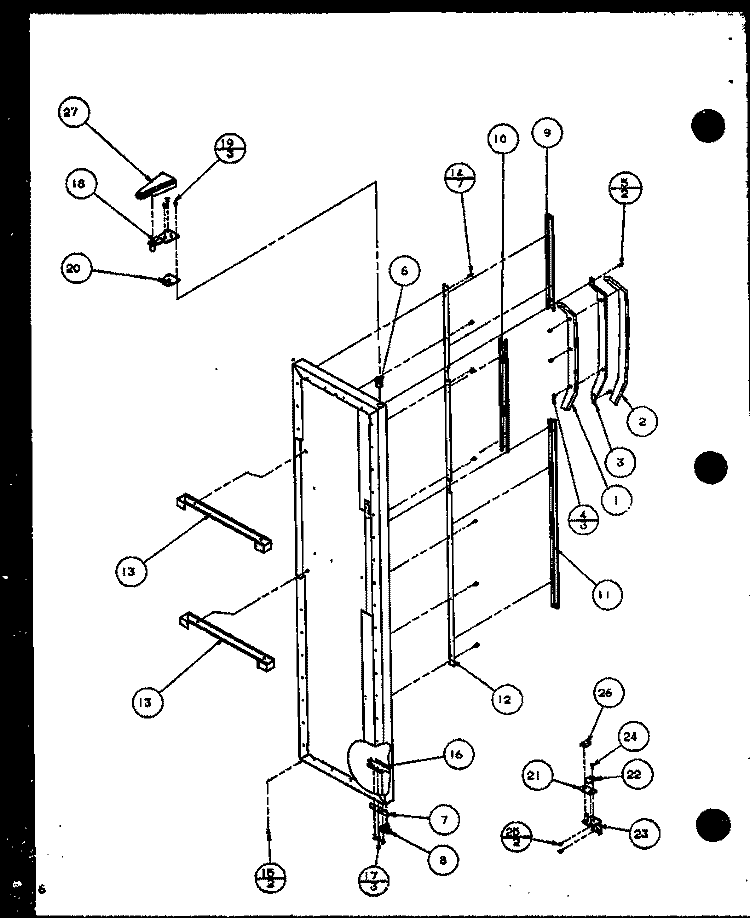 FZ DOOR Diagram and Parts List for SC19J P1116601W Amana Refrigerator