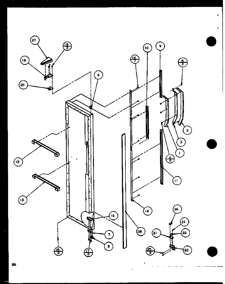 FZ DOOR Diagram and Parts List for SC22J P1116002W Amana Refrigerator