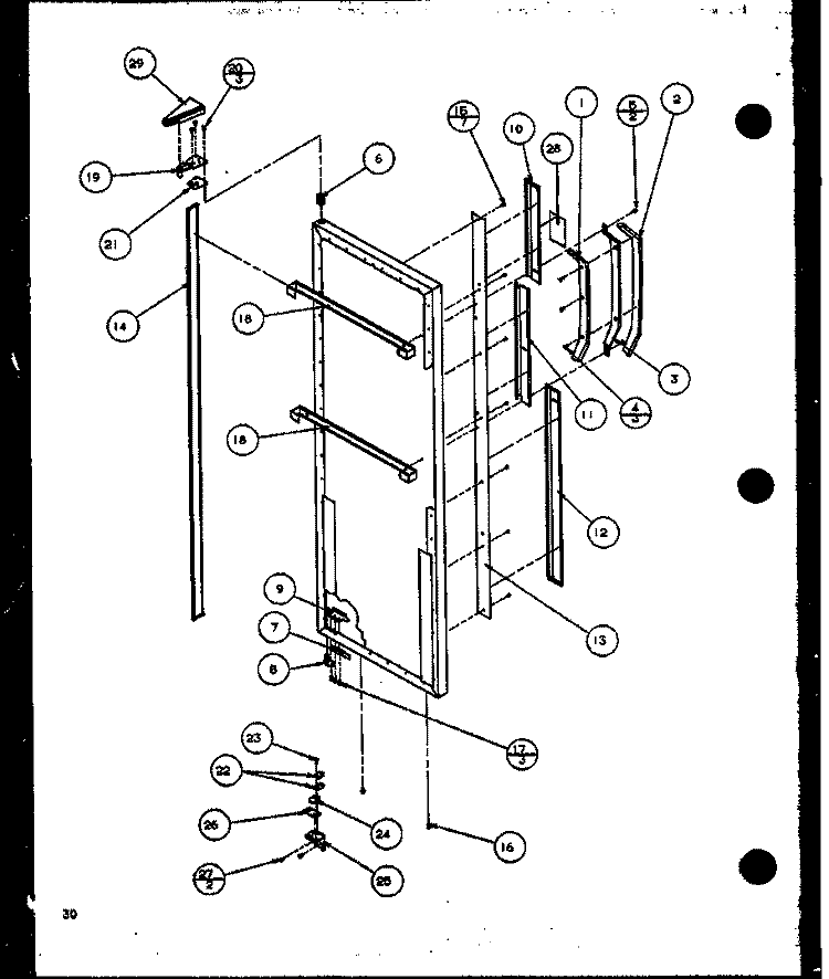 REF DOOR Diagram and Parts List for SC22J P1116002W Amana Refrigerator