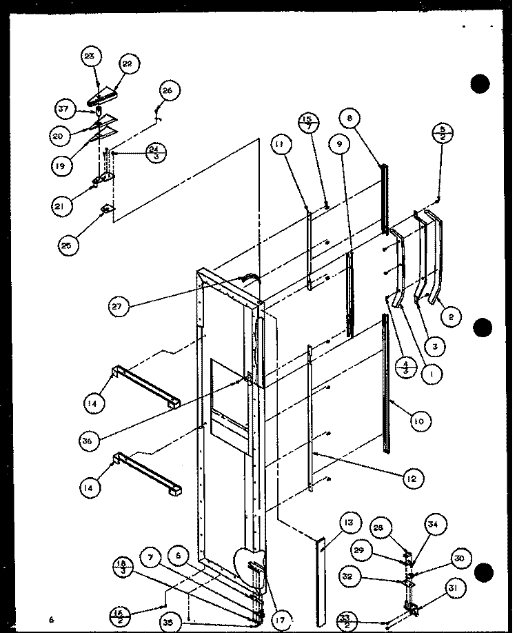 FZ DOOR Diagram and Parts List for 36561 P1108502W Litton Refrigerator