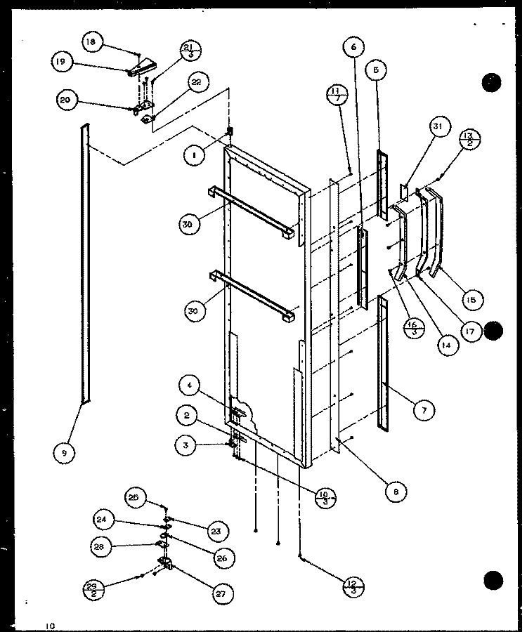 REF DOOR Diagram and Parts List for 36561 P1108502W Litton Refrigerator