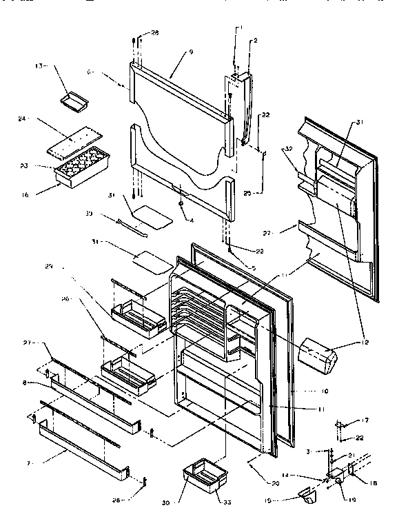 Refrigerator Door Diagram and Parts List for TH18S3W-P1195301W  Amana Refrigerator