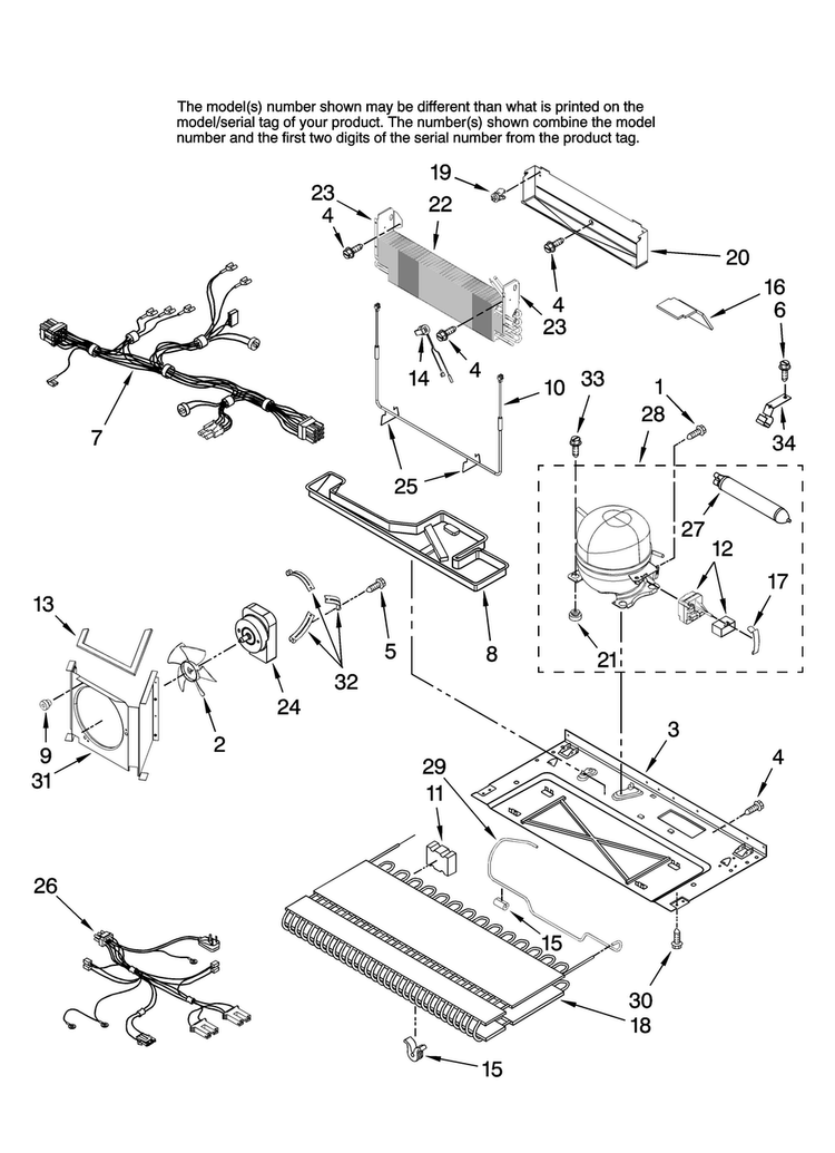 Unit Parts Diagram and Parts List for MFI2067AEW13  Maytag Refrigerator