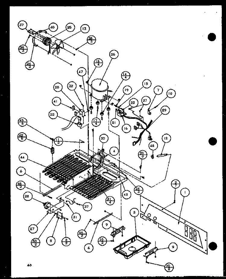 MACHINE COMPARTMENT Diagram and Parts List for 36571 P1108506W Litton Refrigerator