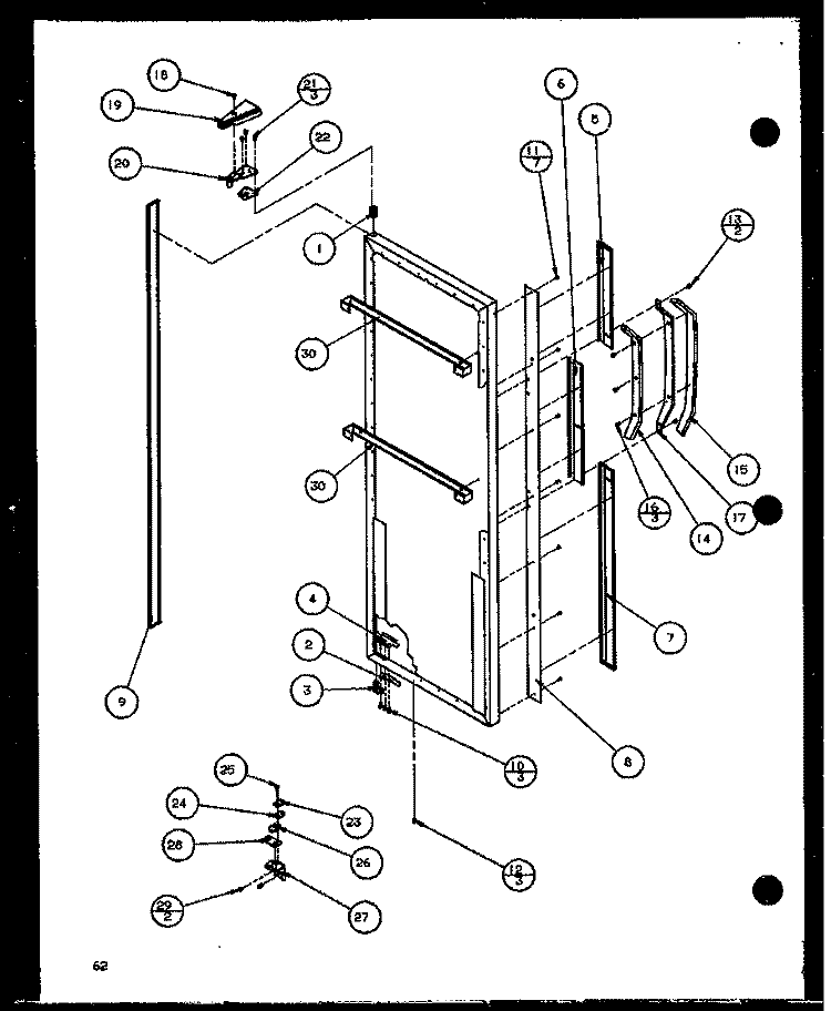 REF DOOR Diagram and Parts List for 36261 P1108602W Kenmore Refrigerator