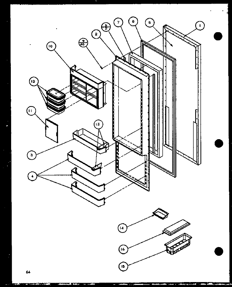REF DOOR Diagram and Parts List for 36261 P1108602W Kenmore Refrigerator