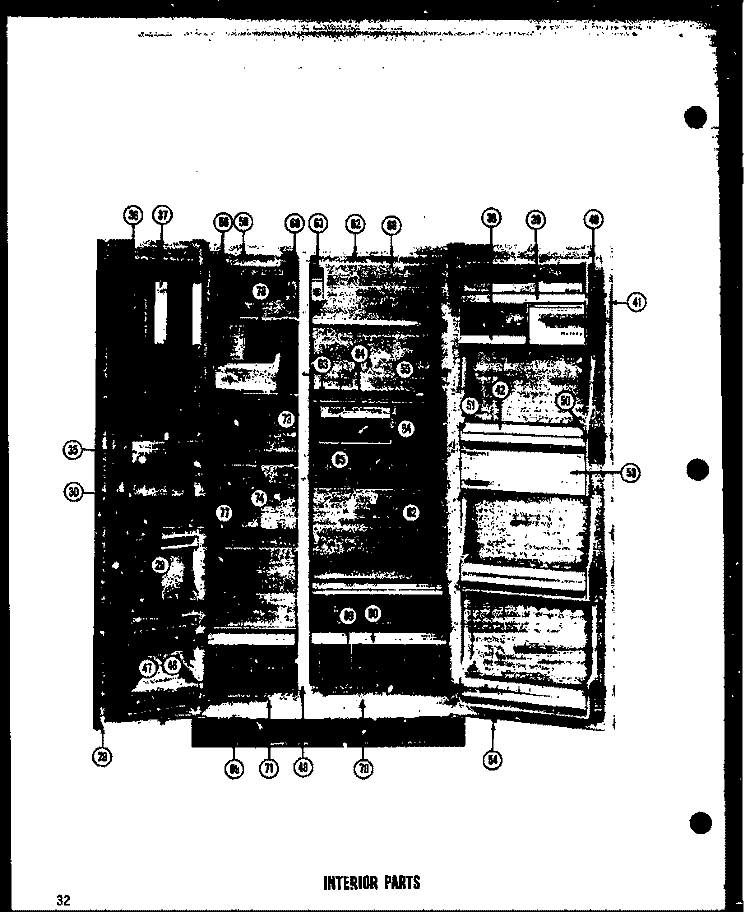 INTERIOR PARTS Diagram and Parts List for SRI22E  Amana Refrigerator
