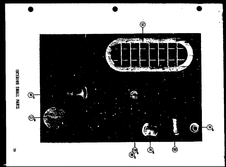 INTERIOR SMALL PARTS Diagram and Parts List for SRI22E  Amana Refrigerator