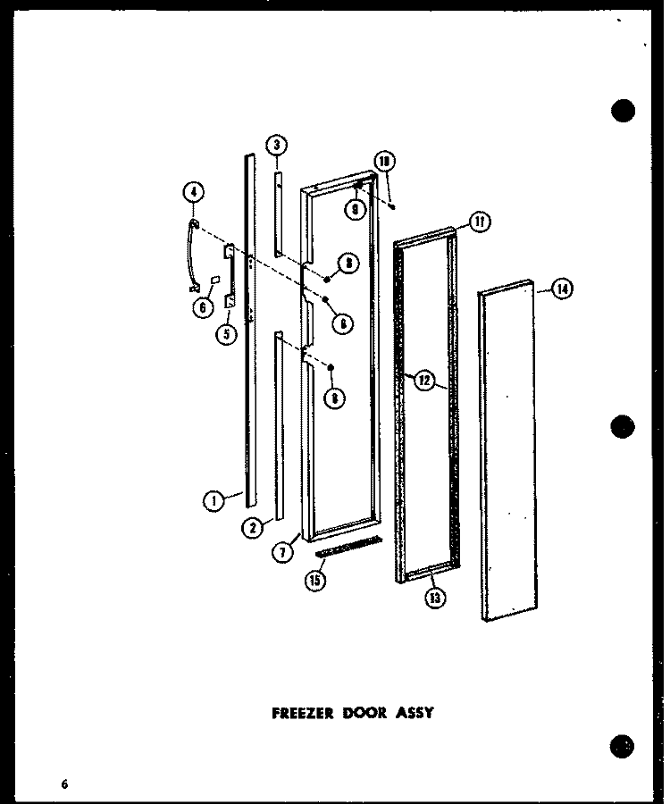 FZ DOOR ASSY Diagram and Parts List for ESR22N-G P7332045W G Amana Refrigerator