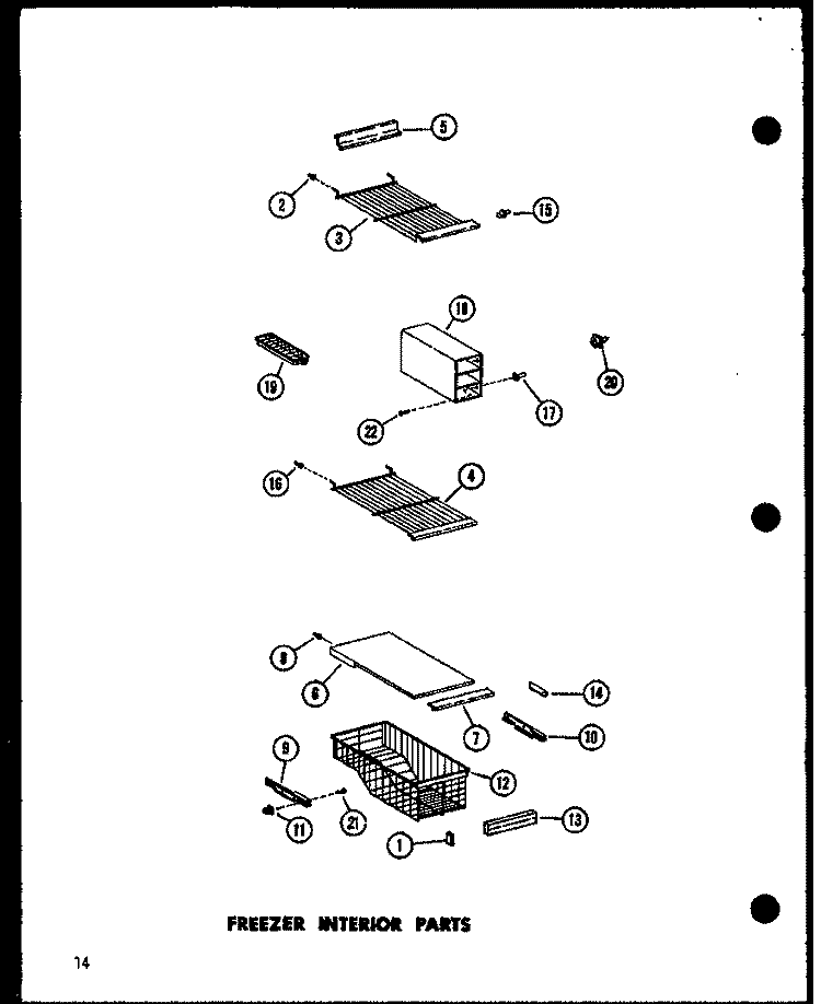 FZINTERIOR PARTS Diagram and Parts List for ESR22N-G P7332045W G Amana Refrigerator