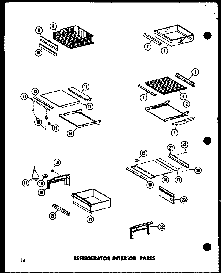 REF INTERIOR PARTS Diagram and Parts List for ESR22N-G P7332045W G Amana Refrigerator