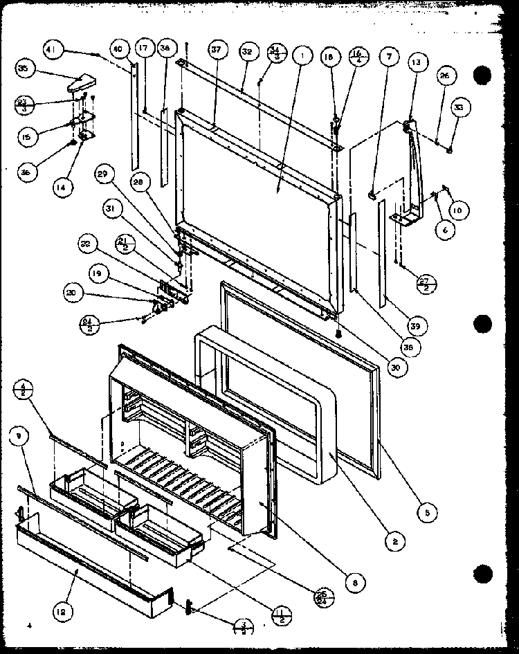 Freezer Door Diagram and Parts List for TZI21Q2E-P1111714WE  Amana Refrigerator