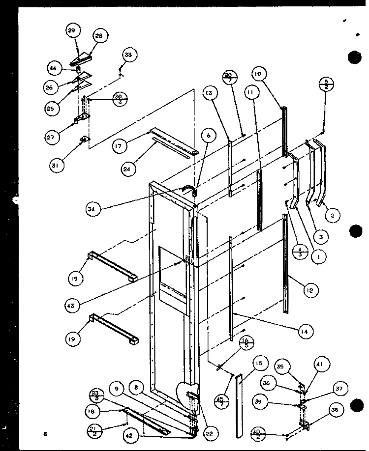 FZ DOOR Diagram and Parts List for SLD25J P1116501W Amana Refrigerator