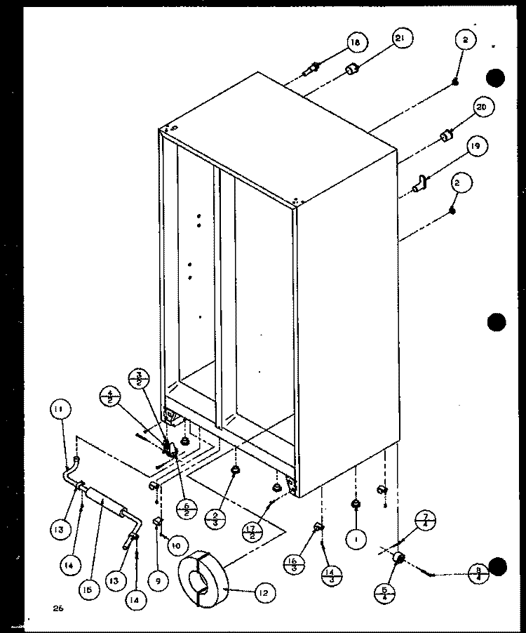 DRAIN AND ROLLERS Diagram and Parts List for SLD25J P1116501W Amana Refrigerator