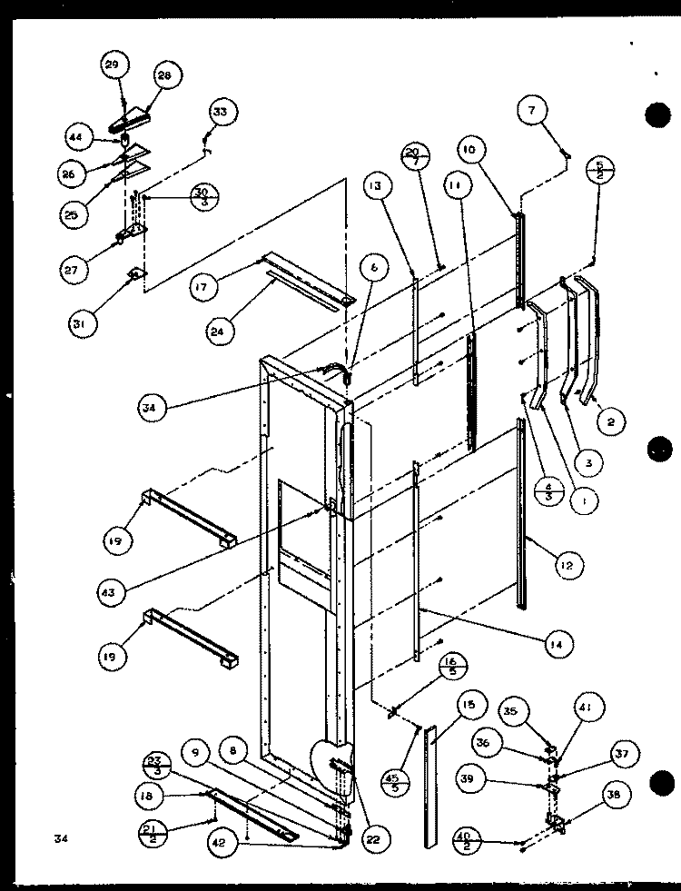 FZ DOOR Diagram and Parts List for SLD25JB P1116503W Amana Refrigerator