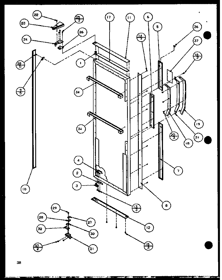REF DOOR Diagram and Parts List for SLD25JB P1116503W Amana Refrigerator