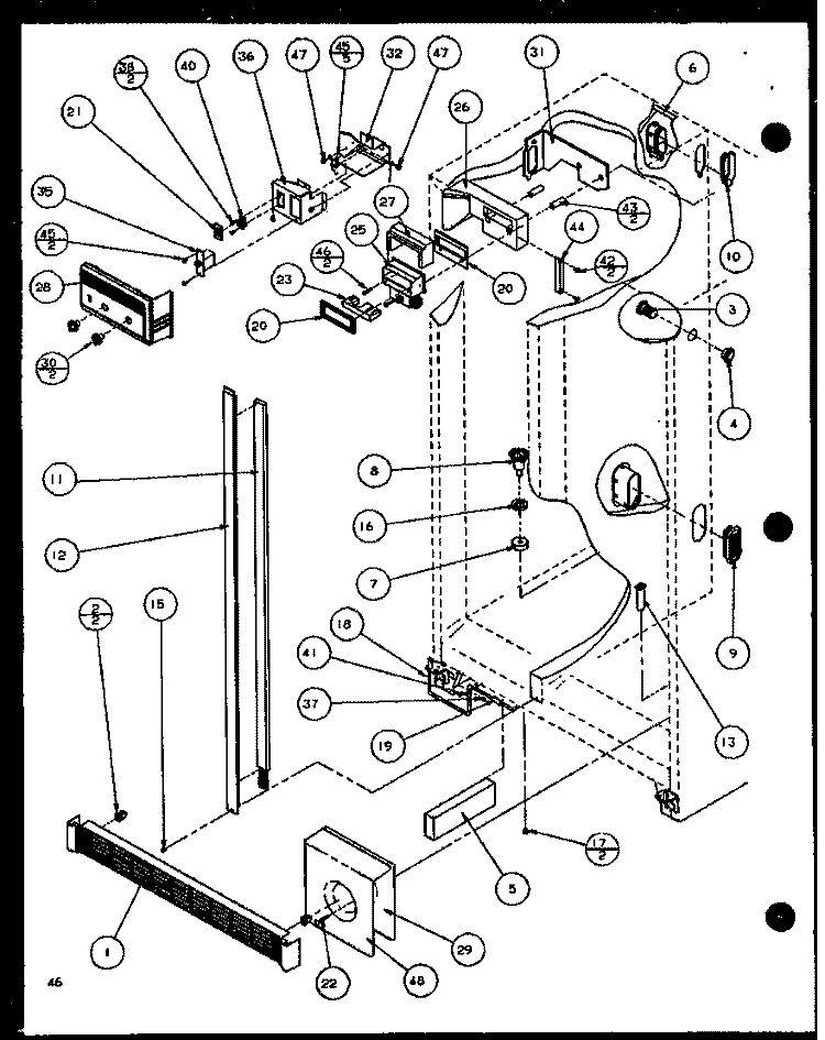REF / FZ CONTROLS AND CABINET Diagram and Parts List for SLD25JB P1116503W Amana Refrigerator