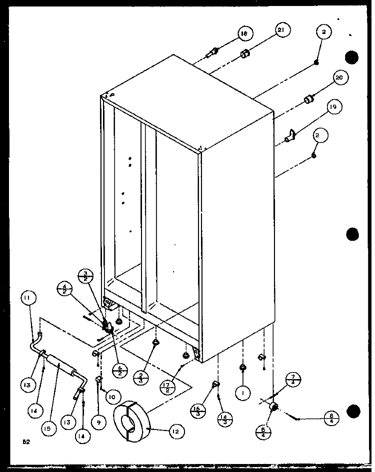 DRAIN AND ROLLERS Diagram and Parts List for SLD25JB P1116503W Amana Refrigerator