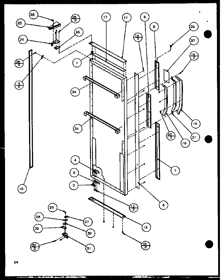 REF DOOR Diagram and Parts List for SLD25JP P1116505W Amana Refrigerator
