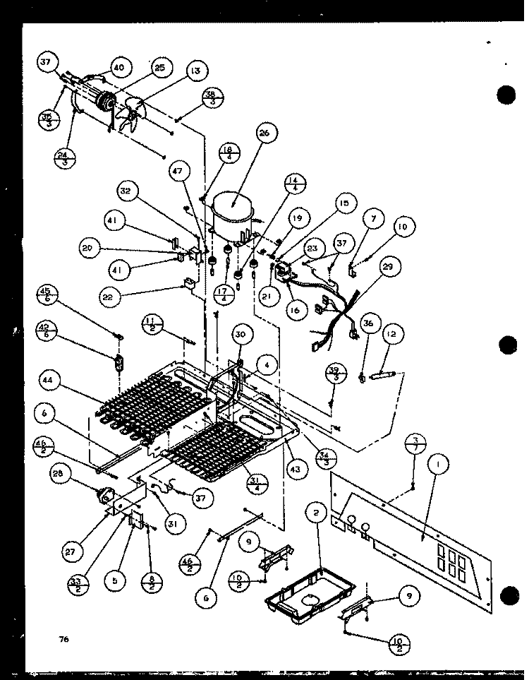 MACHINE COMPARTMENT Diagram and Parts List for SLD25JP P1116505W Amana Refrigerator