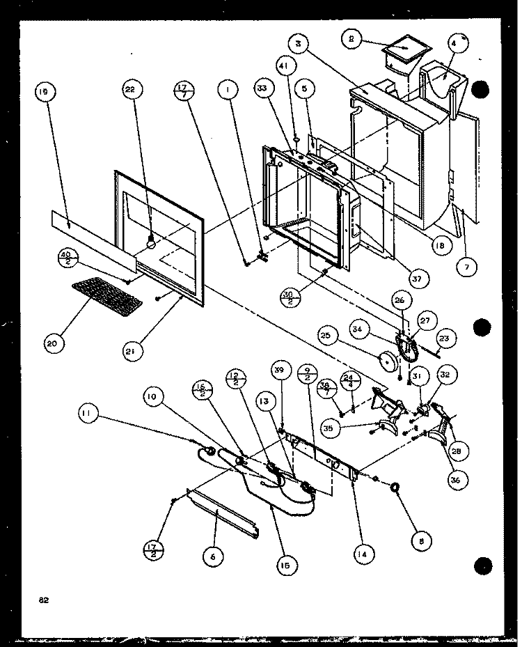 ICE AND WATER CAVITY Diagram and Parts List for SLD25JP P1116505W Amana Refrigerator